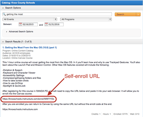 Self-enroll URL 